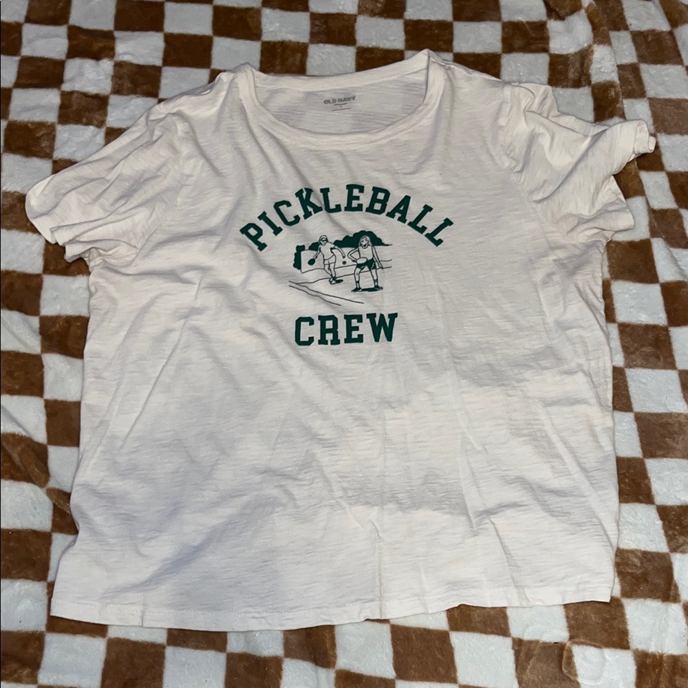 Old Navy Pickleball Crew T-Shirt - White and Green